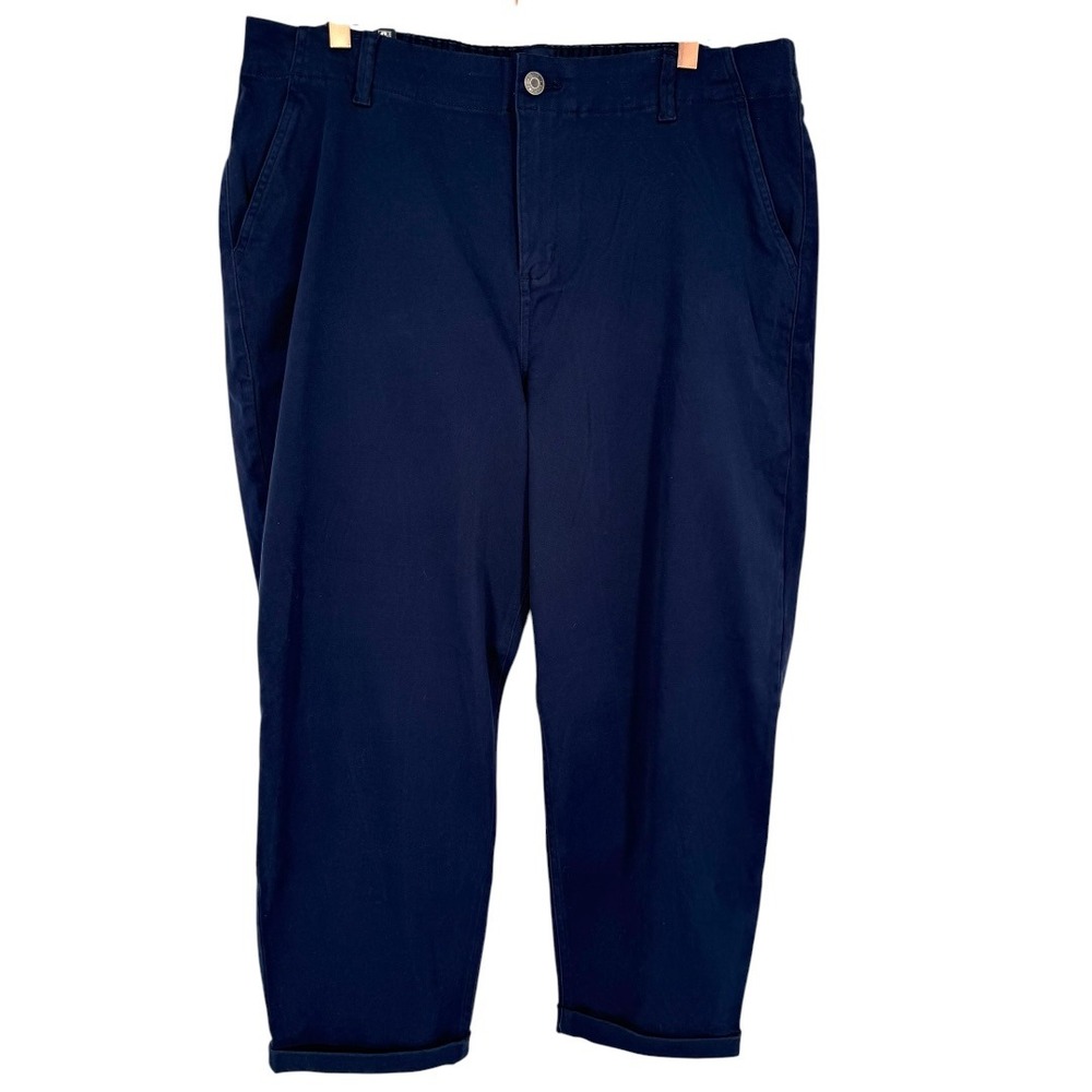 NWT GAP Womens Classic Twill Pant Midnight Blue Size 16 Casual Preppy Nautical